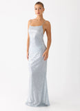 Solo Sequin Maxi Dress Misty Blue