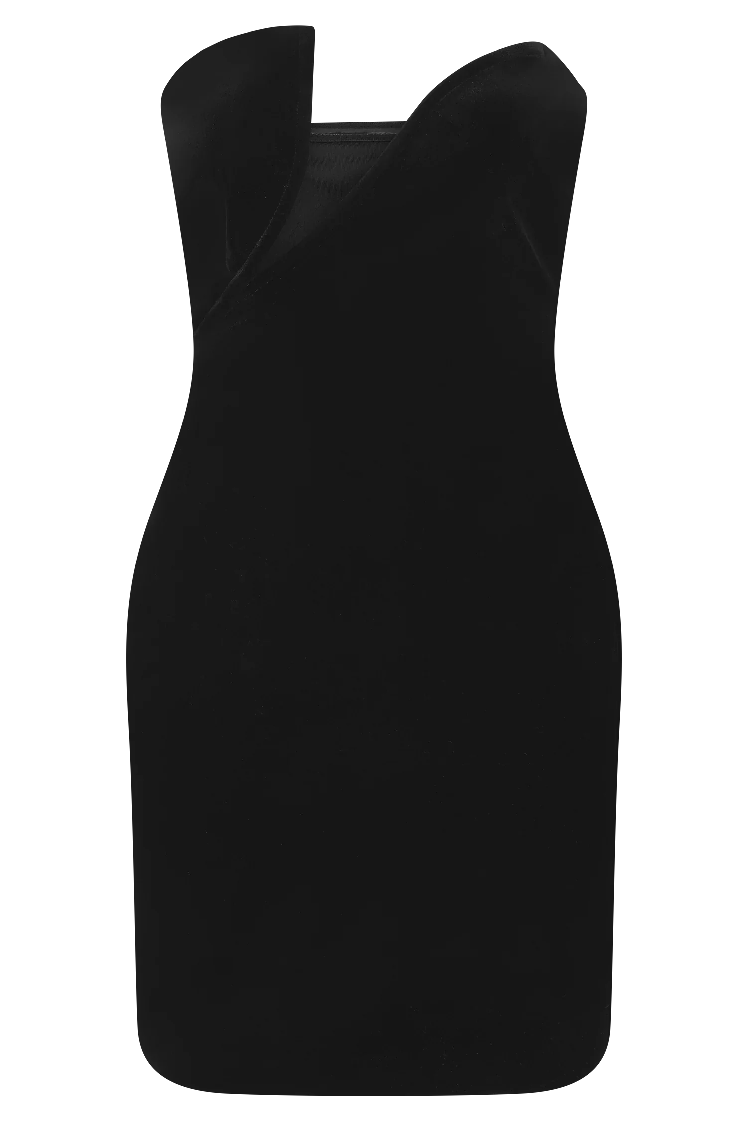 Paulina Velvet Strapless Mini Dress Black