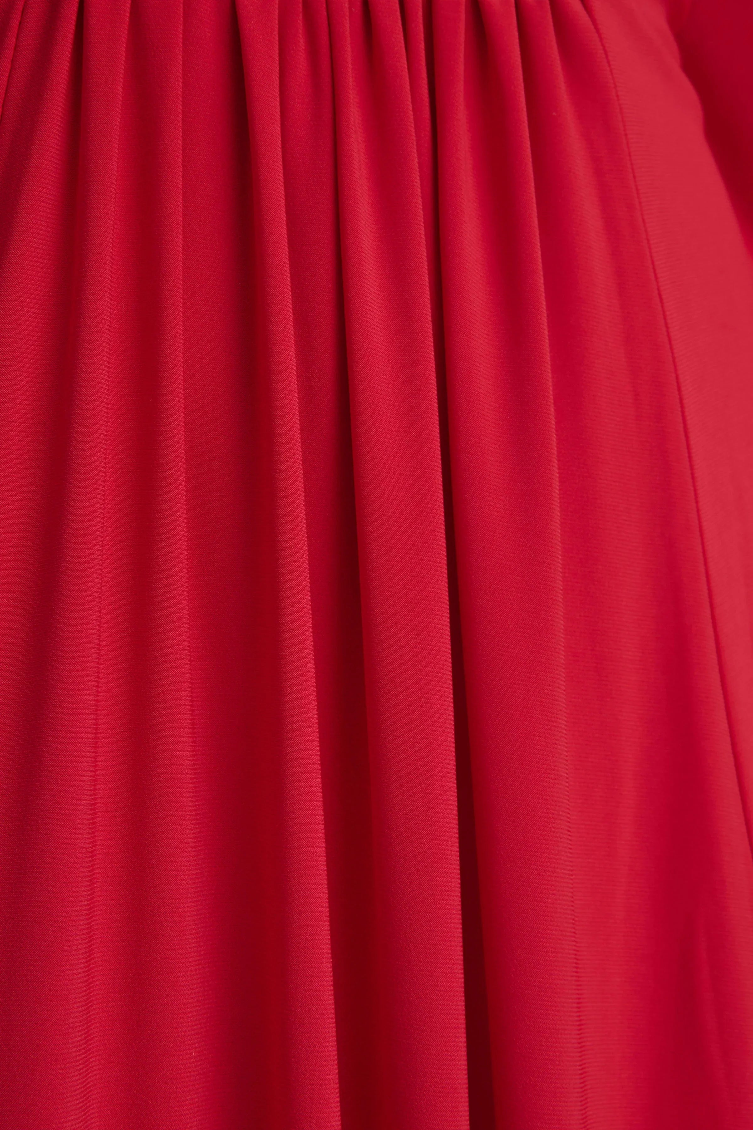 Romilly Red Plunge Neck Maxi Dress With Gathered Detail