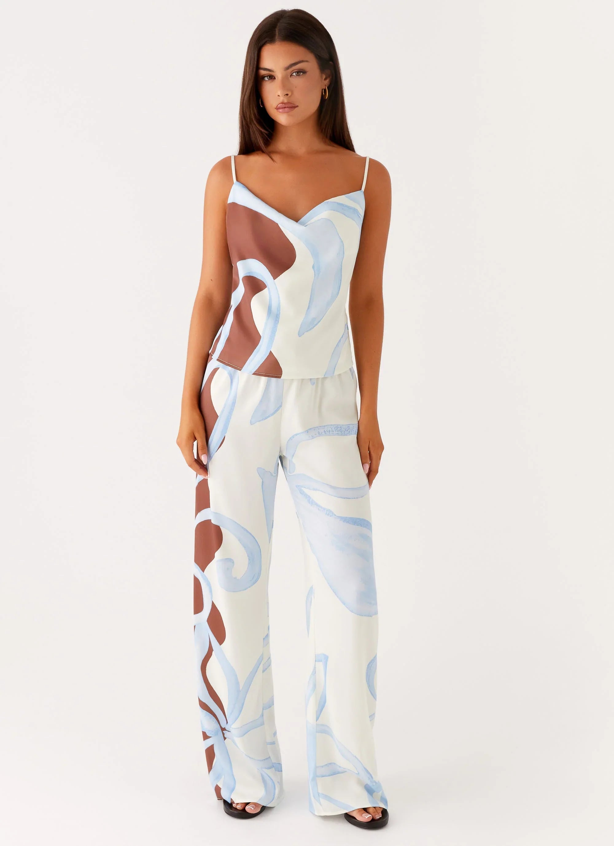 Deacon Low Rise Pants Bloom Wave Print