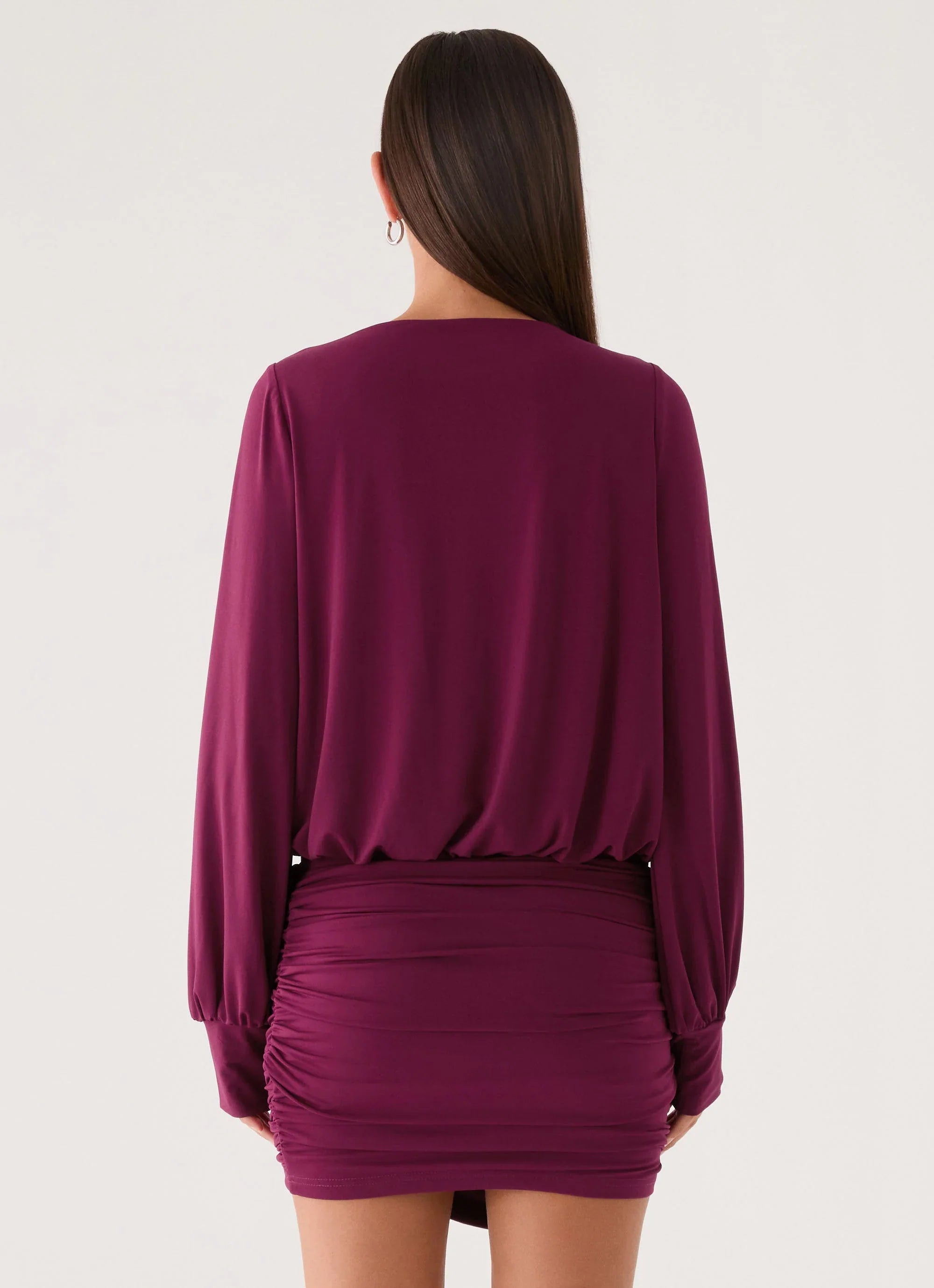 Ettah Wrap Mini Skirt Plum