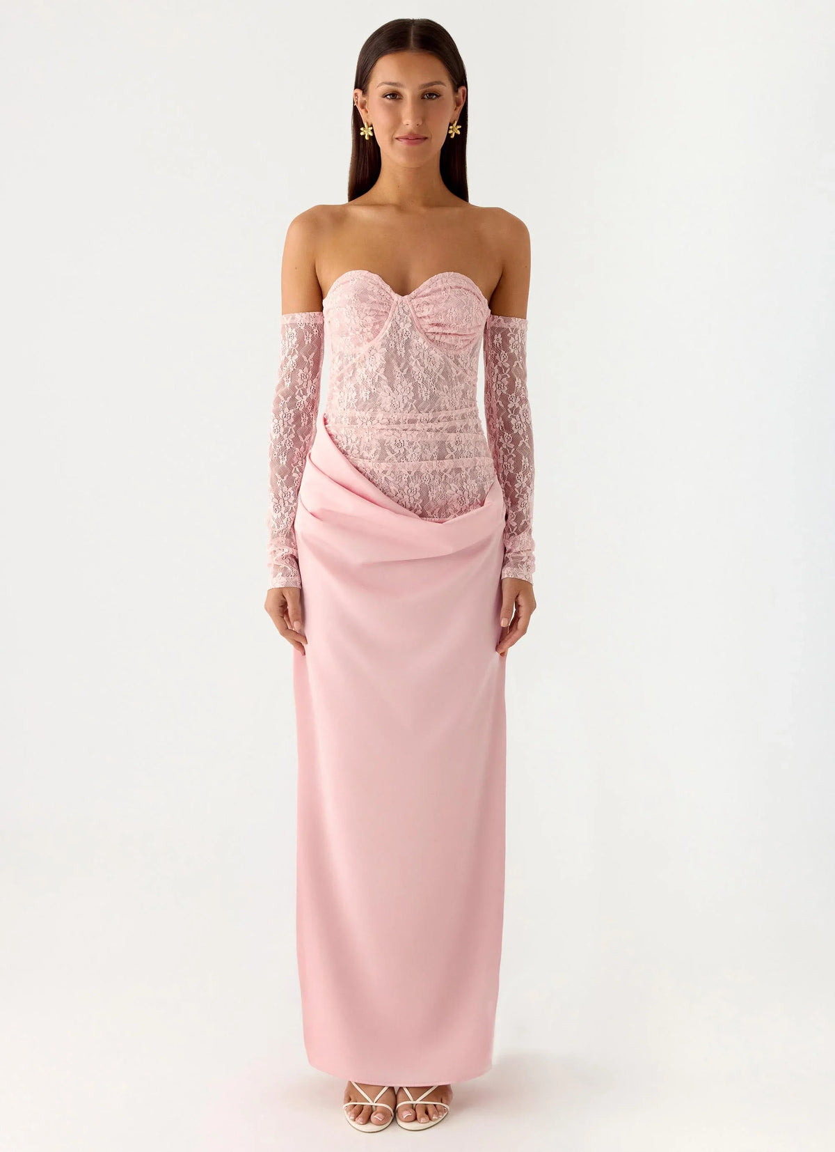 Kaina Off Shoulder Maxi Dress Pink