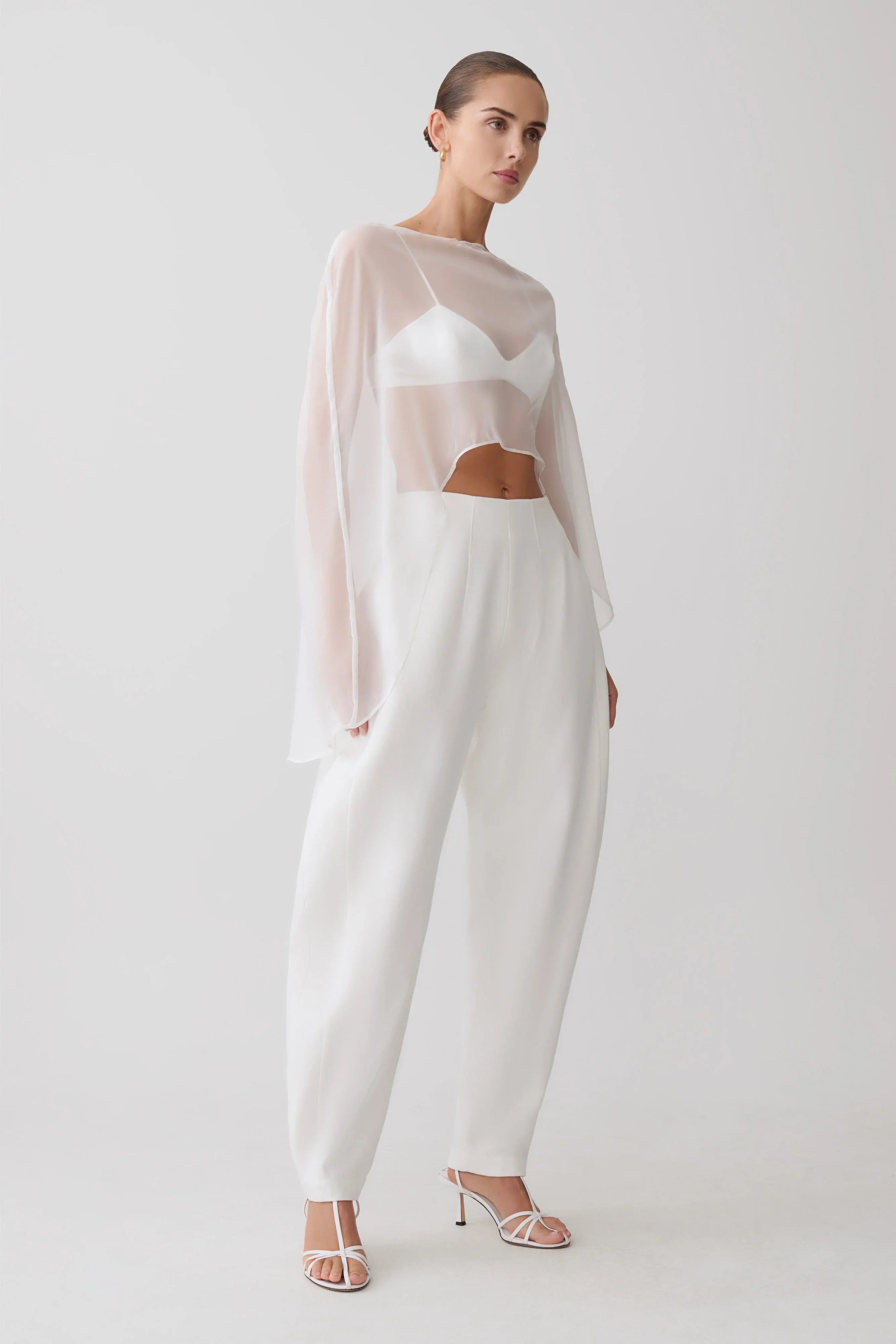 Kirstine Bralette With Chiffon Cape Ivory