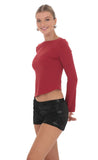 Velvet Sequin Shorts in Black