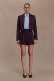 Simone Cropped Suiting Blazer Dark Chocolate