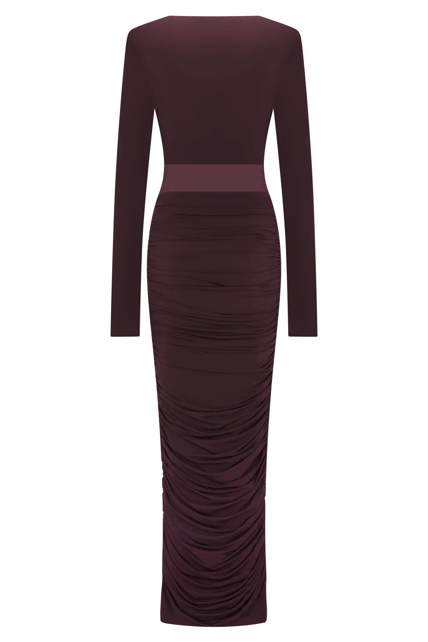 Louanne Slinky Long Sleeve Maxi Dress Burgundy