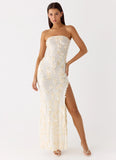 Minni Sequin Maxi Dress Ivory