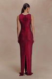 Magnolia Sleeveless Diamante Maxi Dress Wine