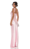 Satin Lace Bust Dress in Pink