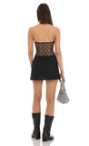 Lace Cutout Strapless Dress in Black