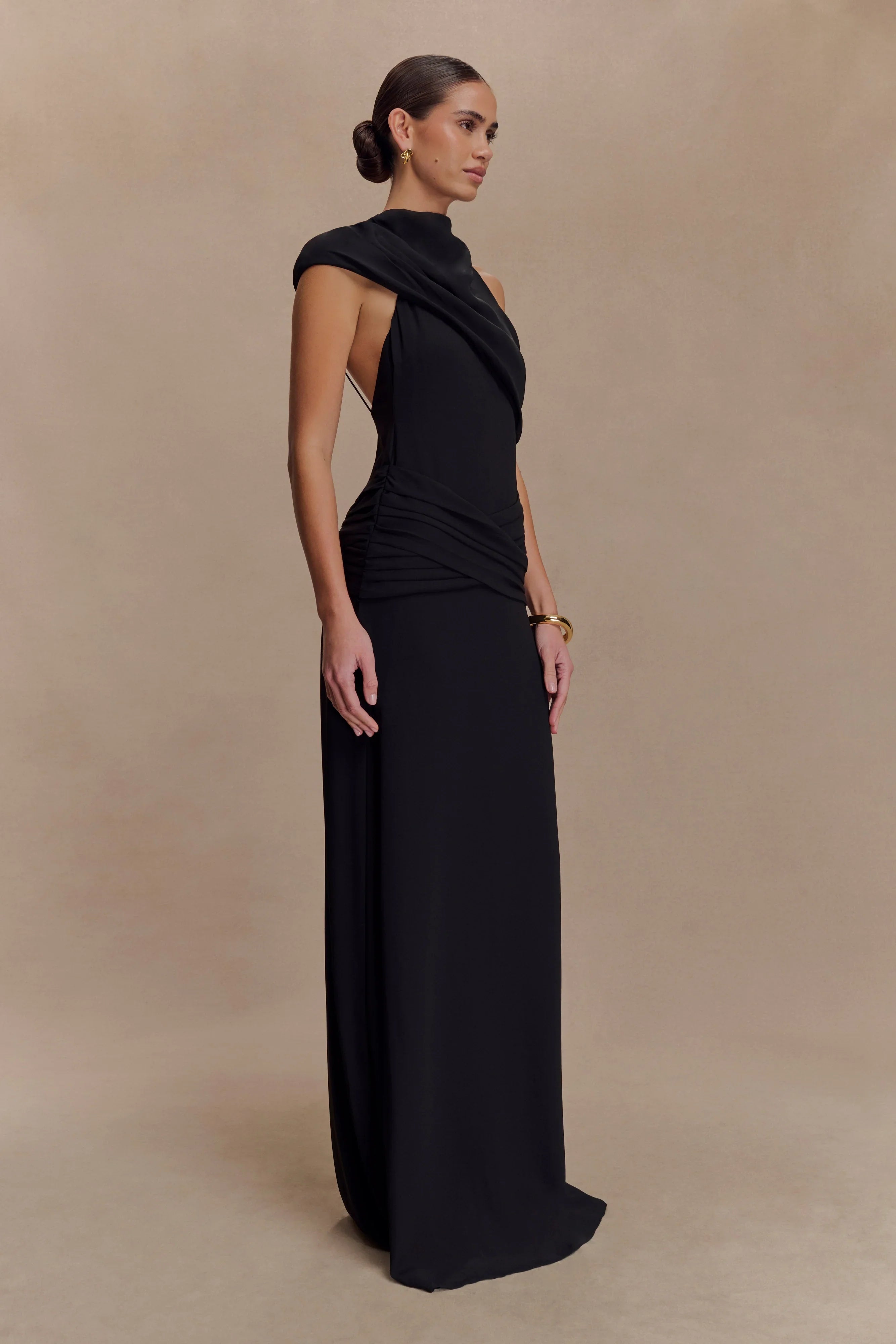 Analia Chiffon Maxi Dress Black
