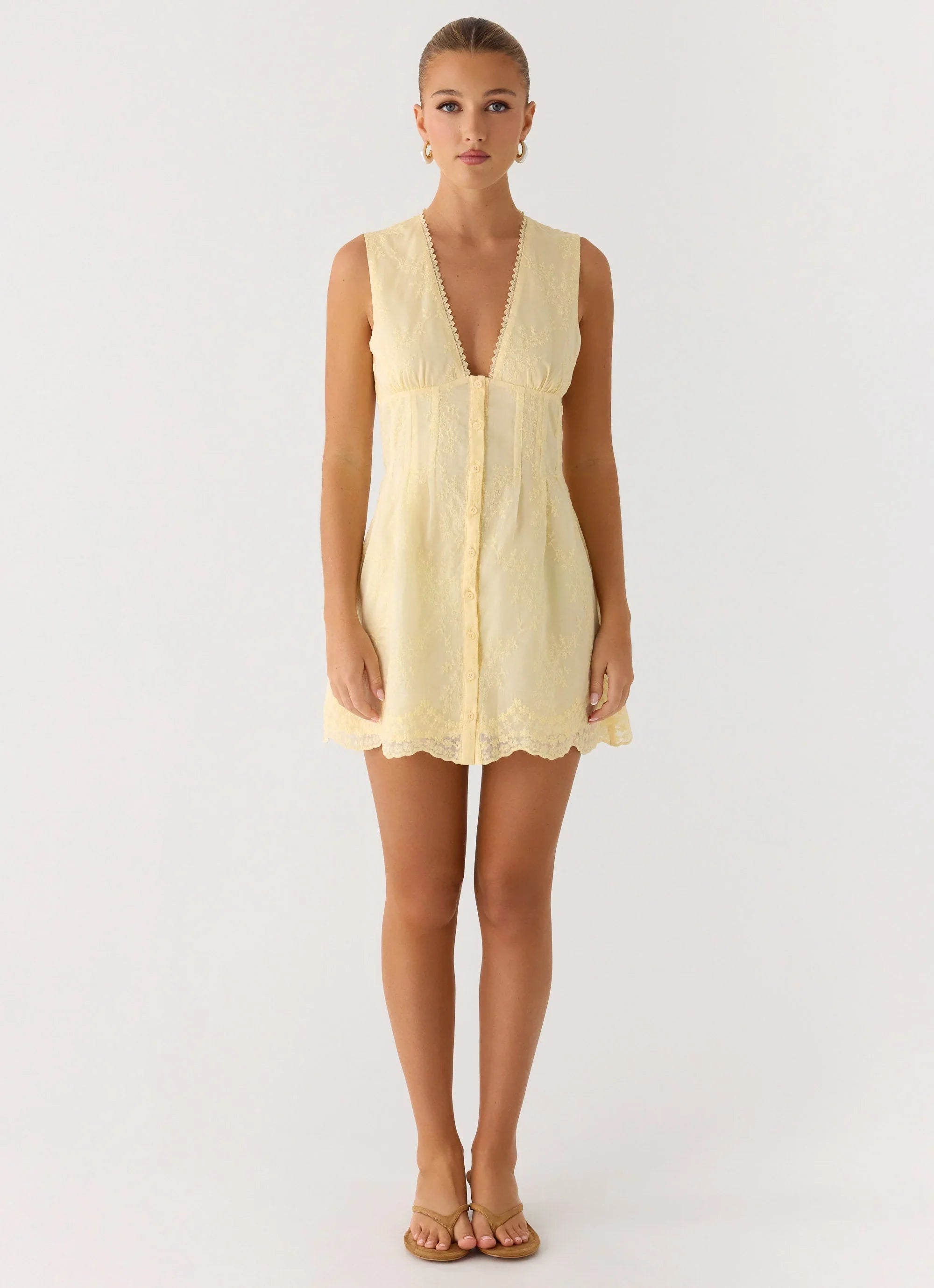 Burning Bright Mini Dress Butter Yellow