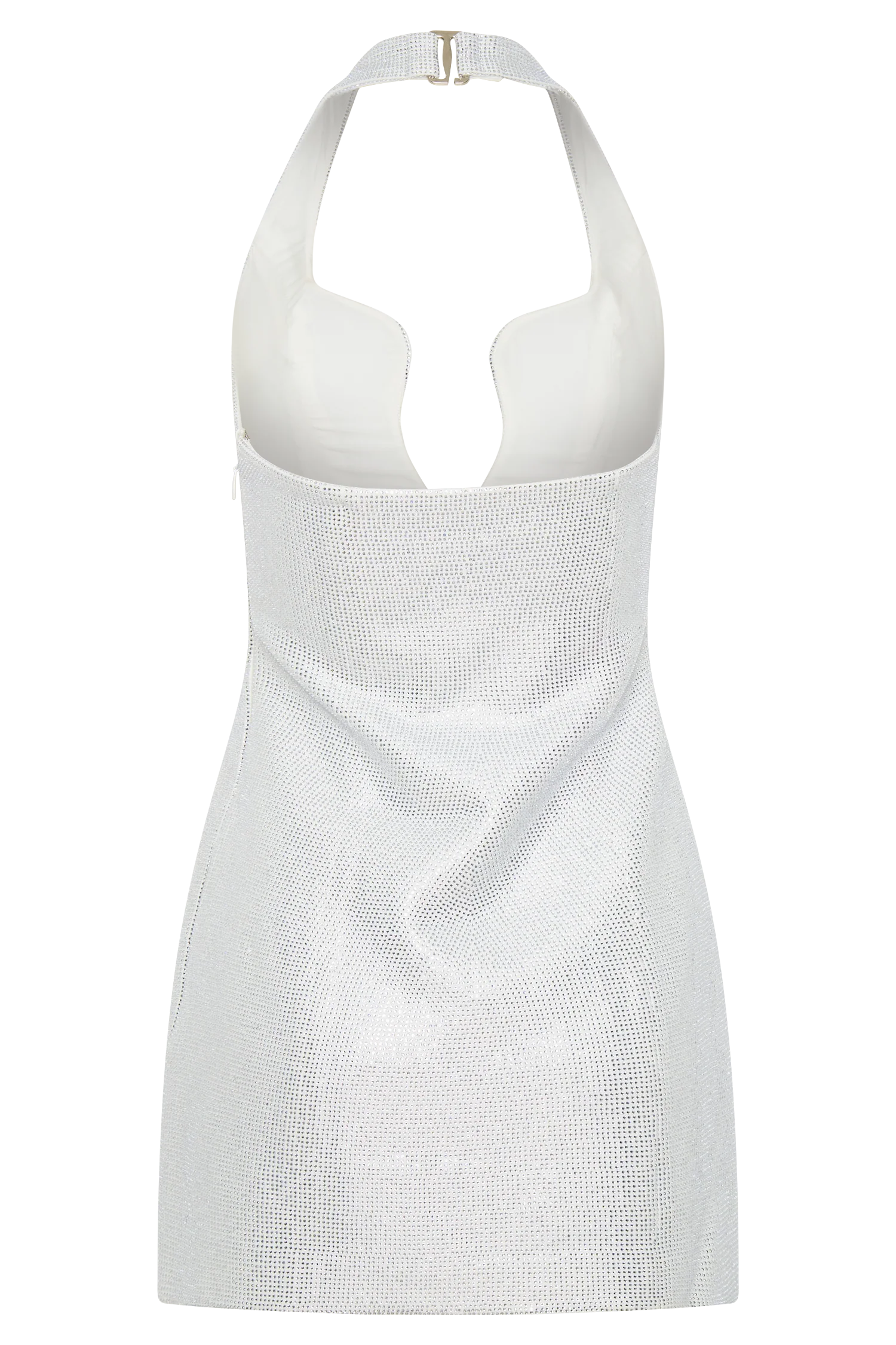 Raina Diamante Halter Mini Dress White