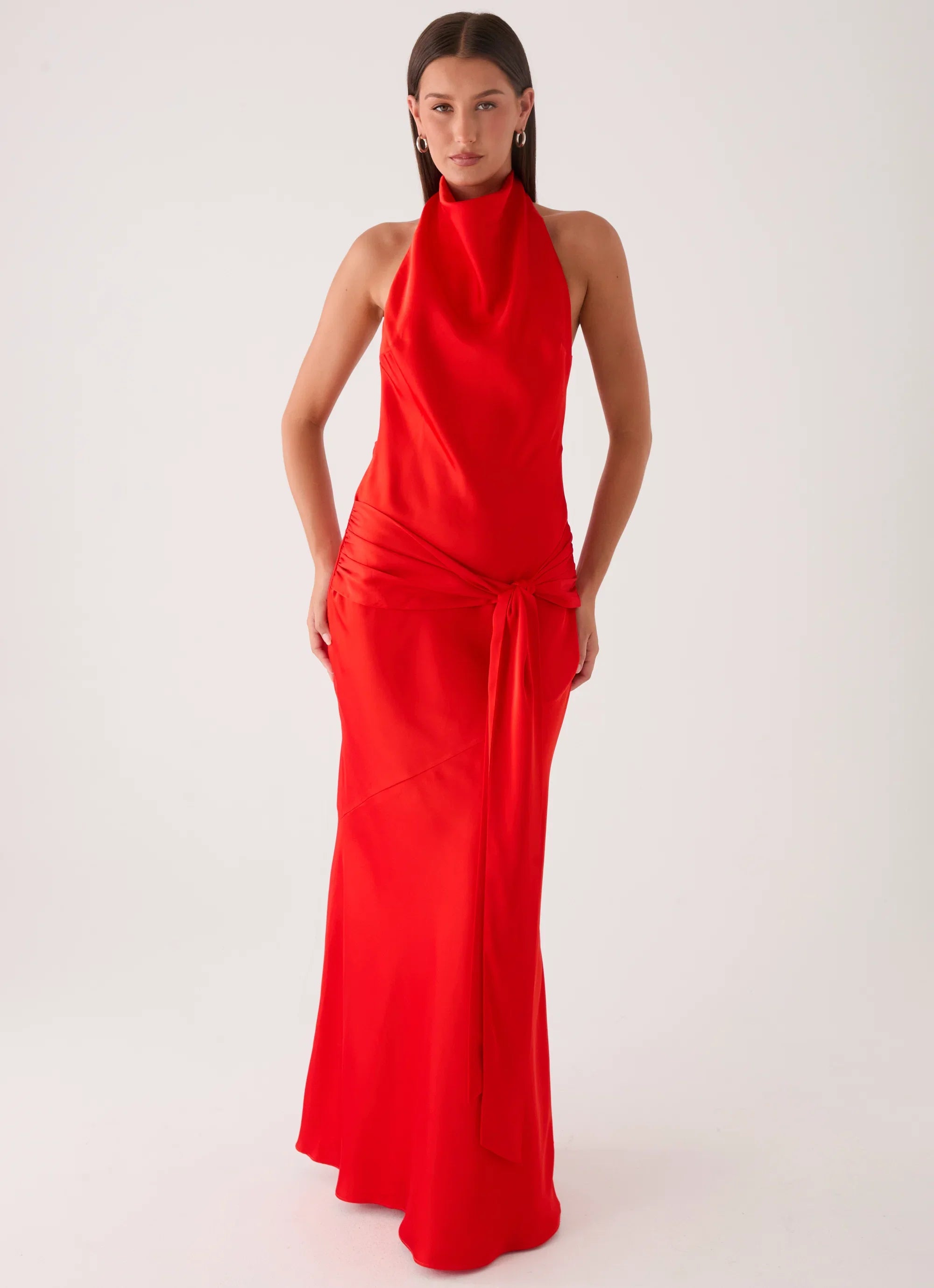 Rumina Sash Maxi Dress Tangerine