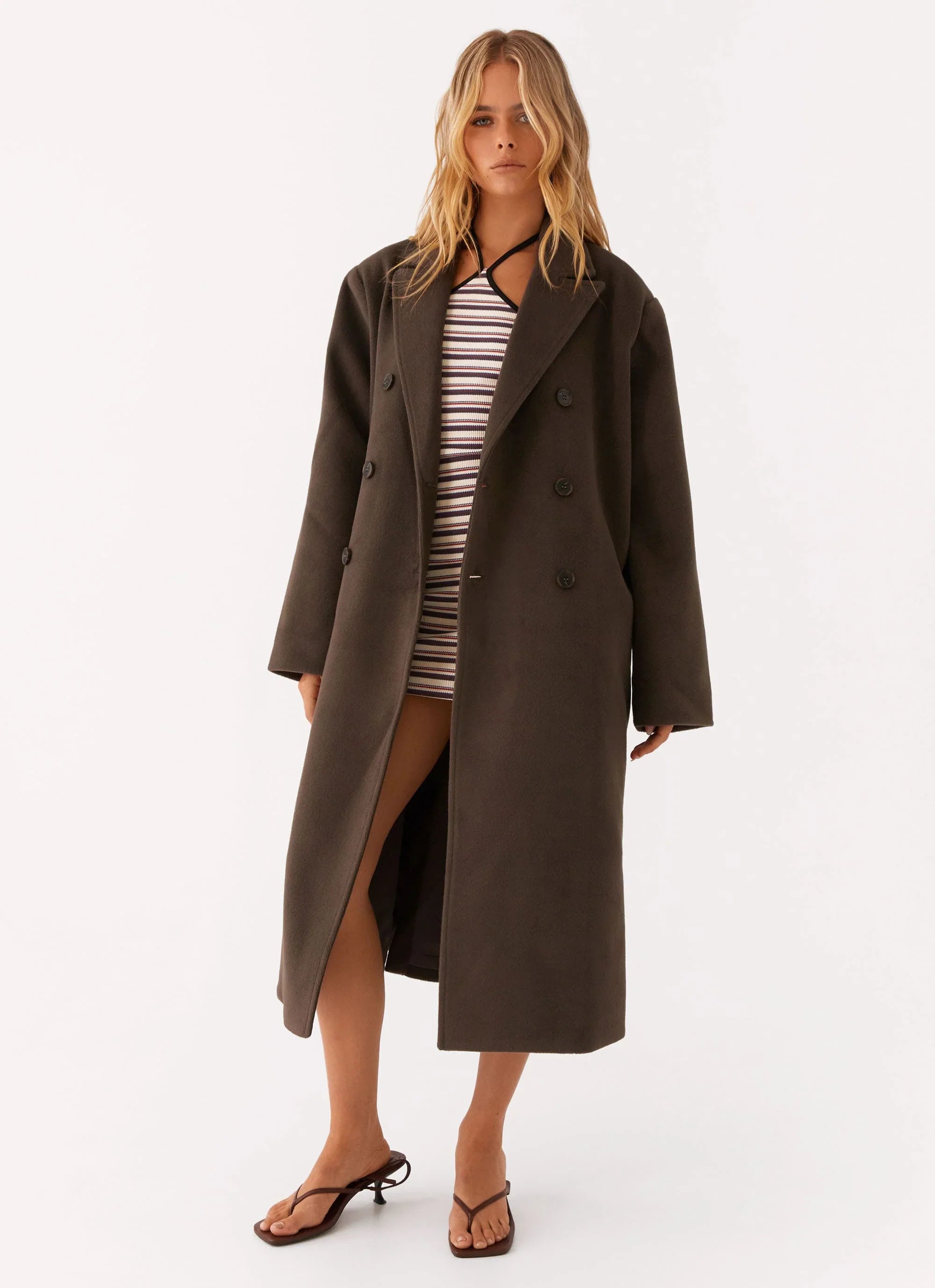 Gianni Double Breast Coat Chocolate