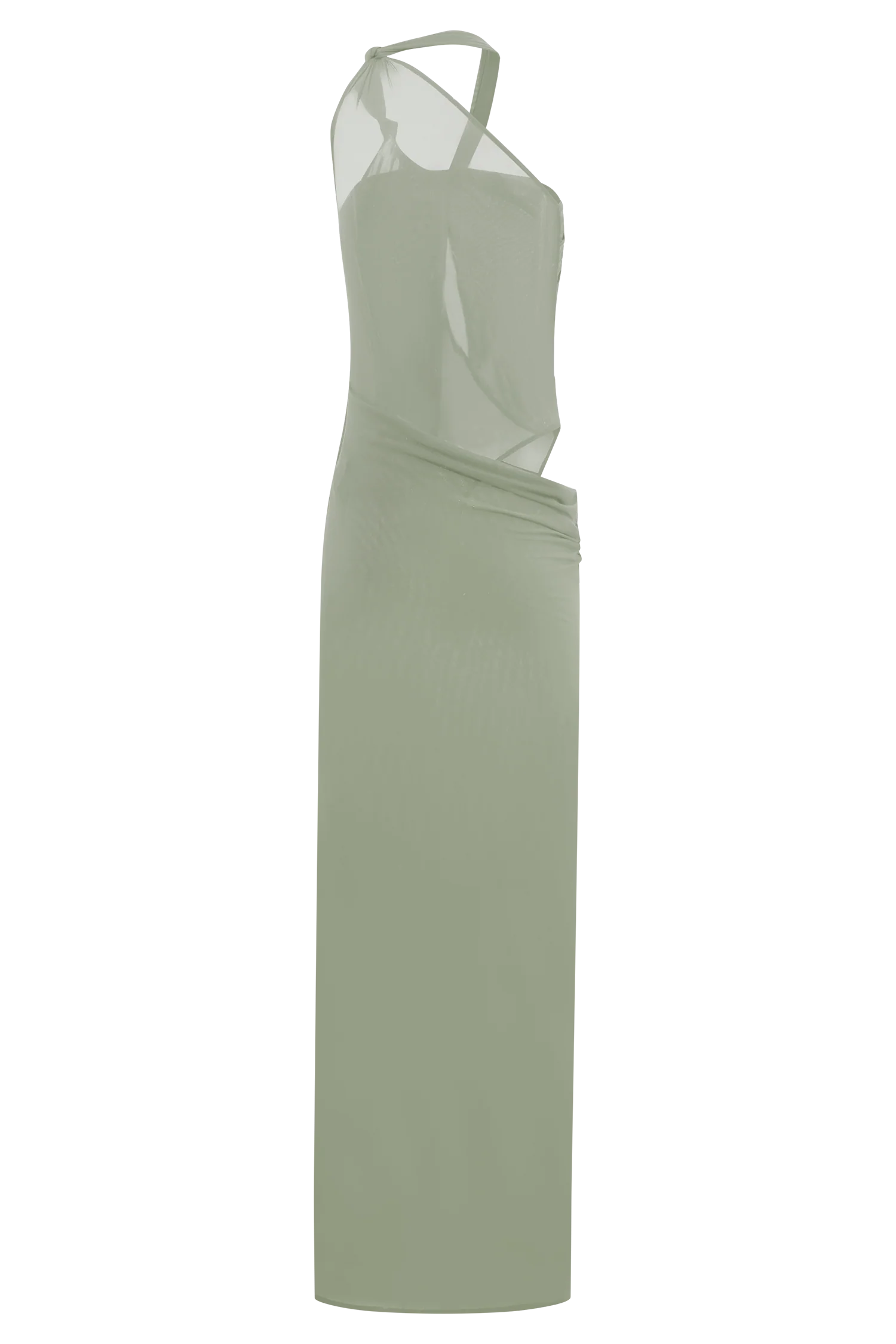 Edwina Knotted Mesh Maxi Dress Sage