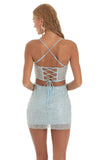 Sequin Corset Dress in Blue
