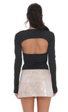Two Piece Cutout Top in Black
