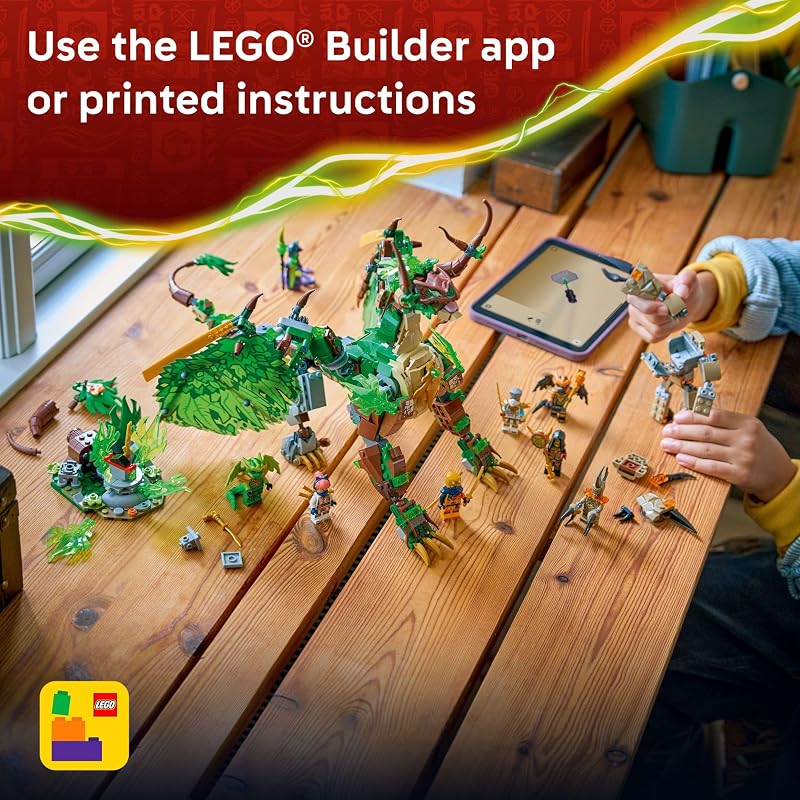 LEGO NINJAGO The Dragon of Life Building Toy for Boys Girls Poseable Dragon Toy Figure Playset for Kids Ages 9 W Mini Mech 8 Minifigures for Pretend Play Gift Idea for Birthdays 71859