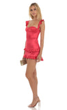 Ruffle Bodycon Dress in Red