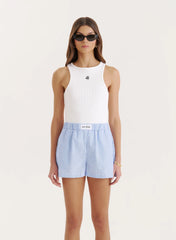 Blue And White Stripe Cotton Boxer Short