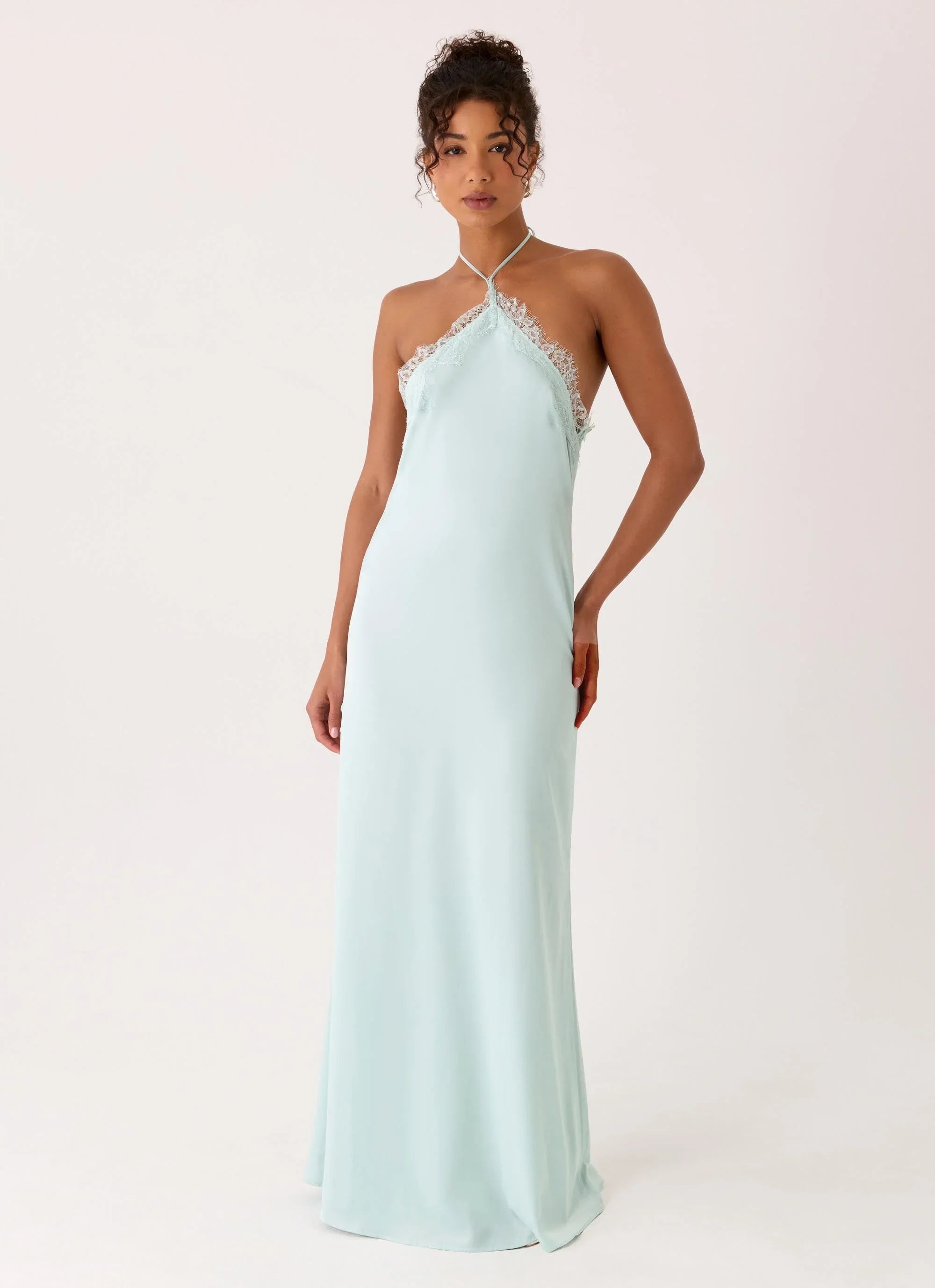 Samaria Halter Maxi Dress Aqua