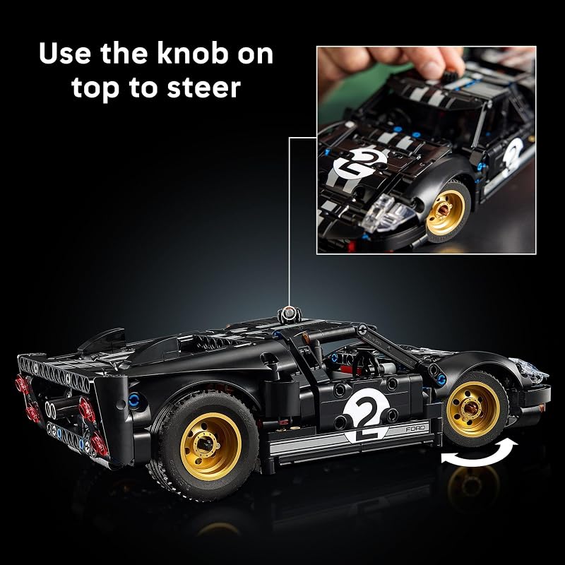 LEGO Technic 1966 Ford GT40 MKII Race Car Building Set for Adults Collectible Toy W Realistic Functions Features for Adult Sports Car Fans Ages 18 Gift Idea for Birthdays 42223