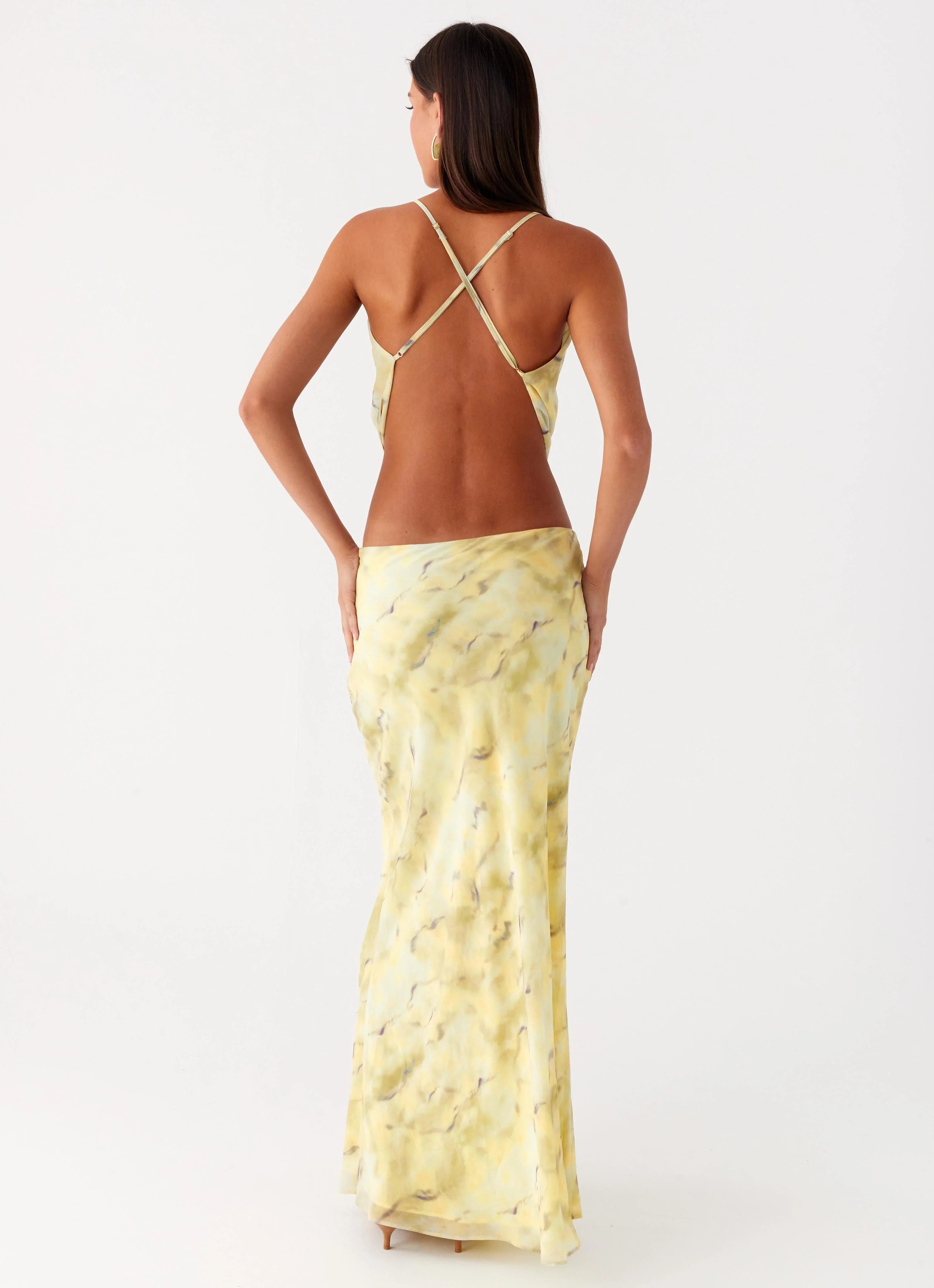 Kylo Low Rise Maxi Skirt Yellow Tie Dye
