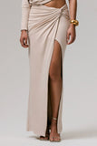 Marlena Stone Twisted Split Maxi Skirt