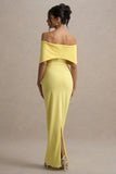 Cornelia Lemon Strapless Maxi Dress With Oversized Bow