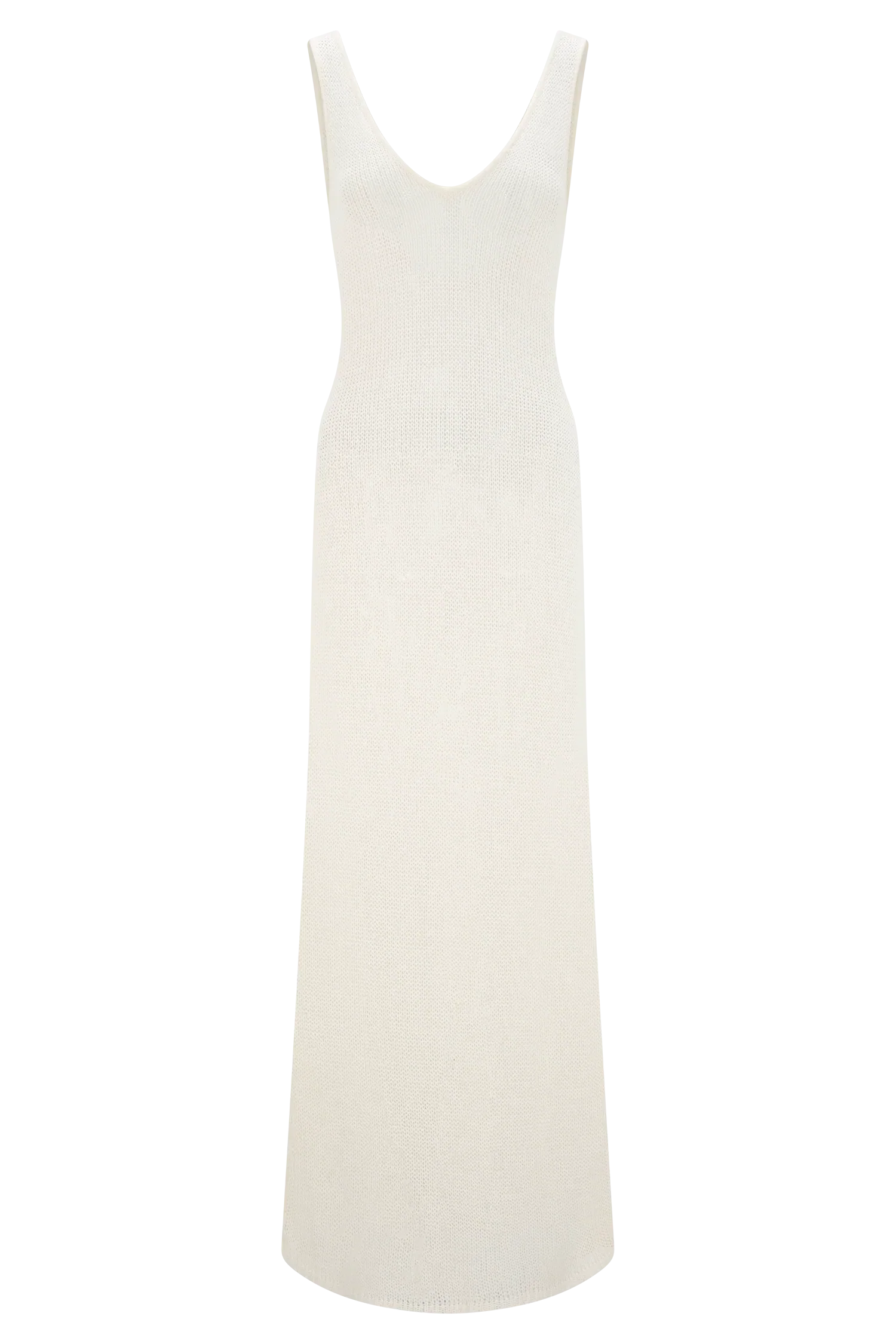 Ari Tape Yarn Knit Maxi Dress White