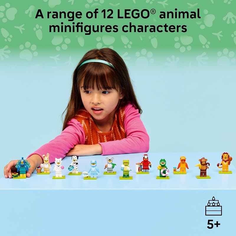 LEGO Minifigures Animal Series 28 6 Pack Kids Toys in Sealed Mystery Boxes Themed Figures to Collect Birthday Party Favors Gift idea for Boys Girls Ages 5 66813