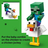 LEGO Minecraft Chicken Jockey 21582 Building Toys for Boys Girls Ages 9 Display for Bedroom 344 pieces Gift for Birthdays