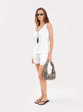 Cream Satin Tie Front Vest Top