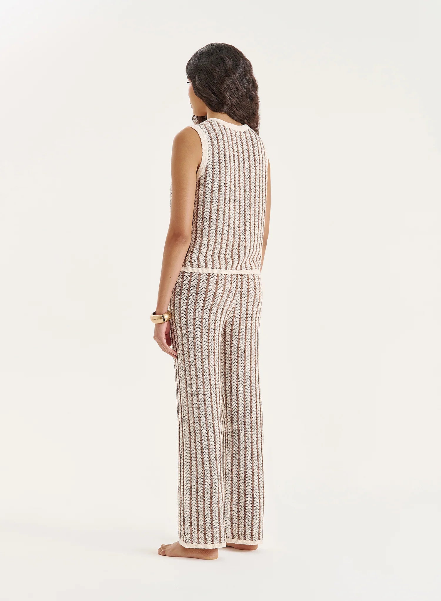 Stripe Knitted Sleeveless Top