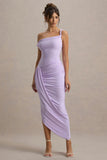 Angelique Lilac Twisted Asymmetric Maxi Dress