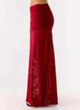 Farruko Jacquard Maxi Skirt Dark Cherry