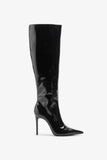 Over It Black Fitted Over Knee Pointed Heeled Boots