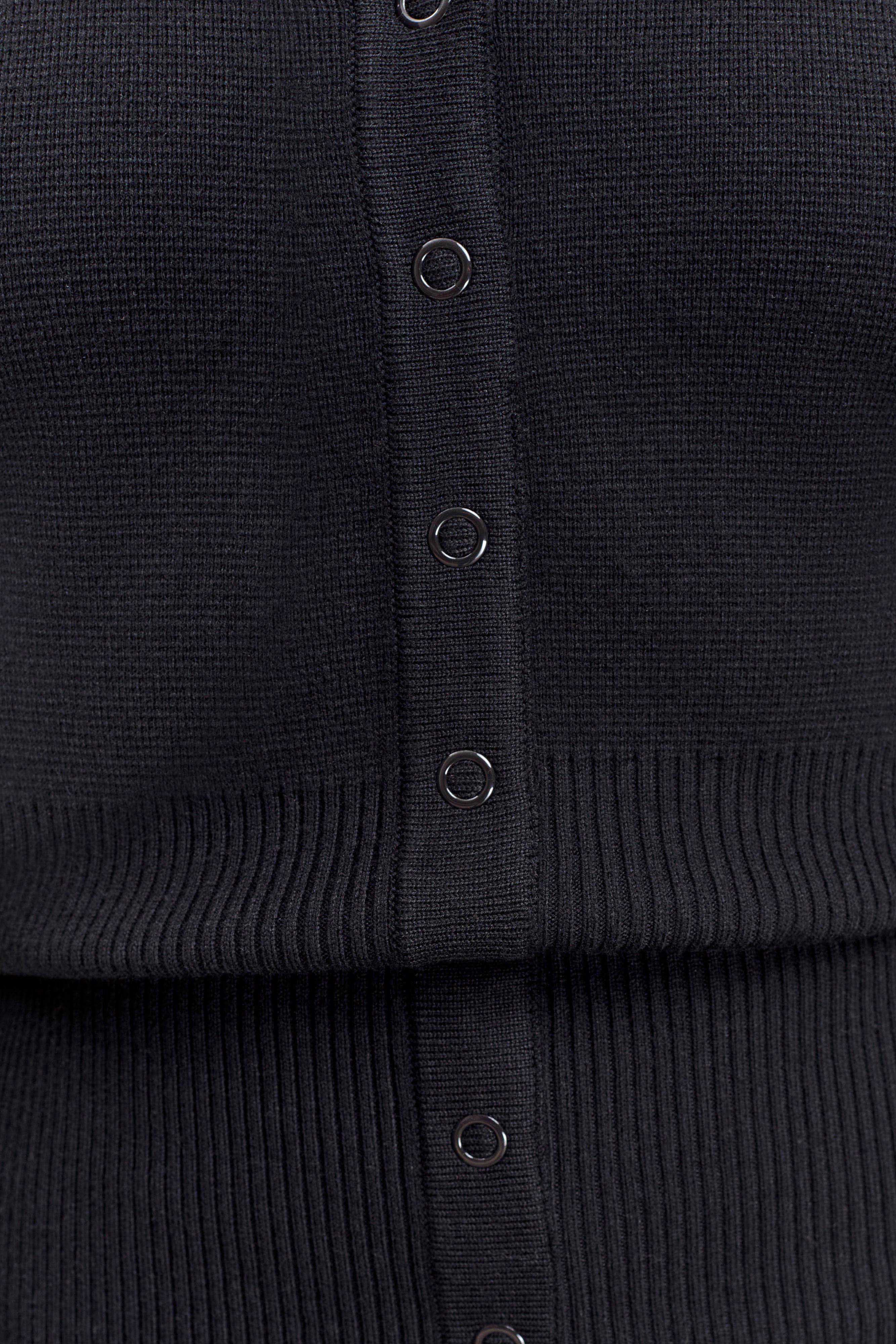 Xaden Wool Mix Knit Mini Dress Black