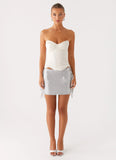 Radar Satin Corset Ivory