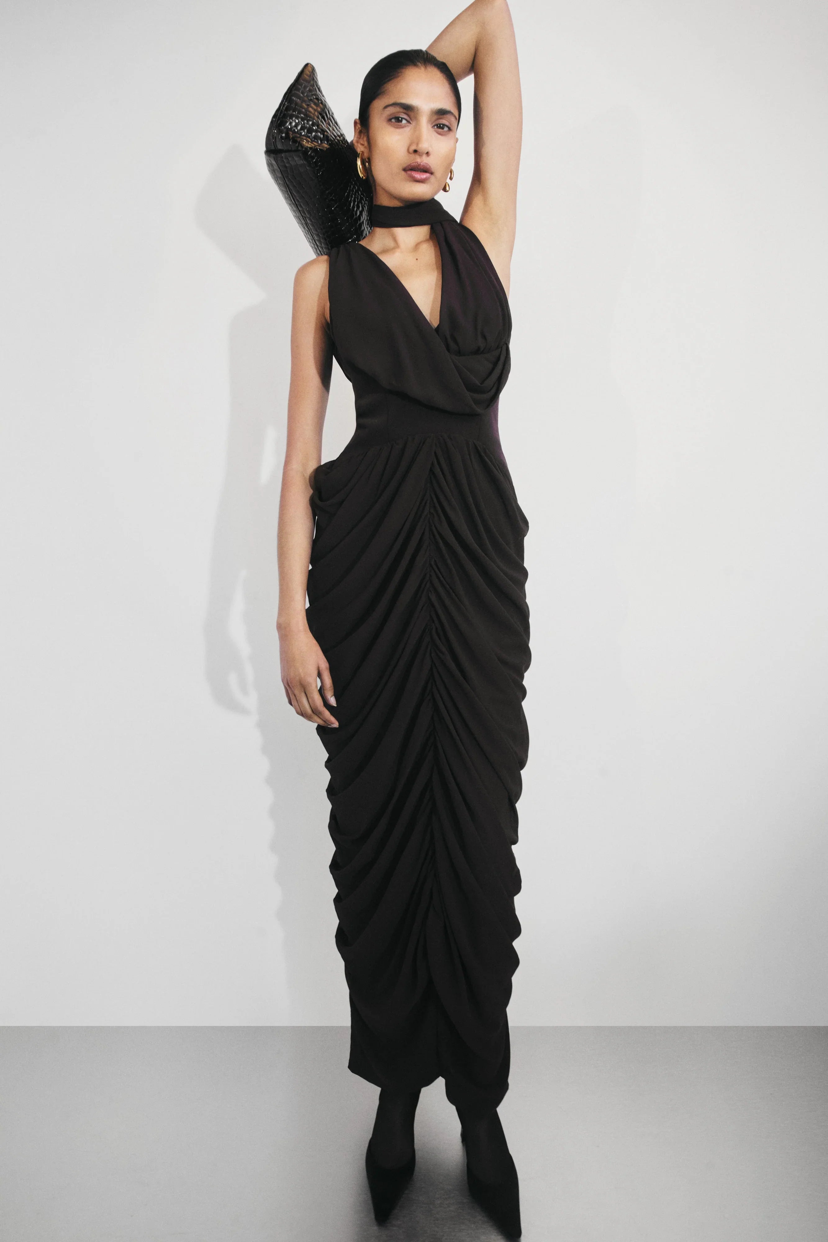 Alex Chiffon Maxi Dress Cacao Brown