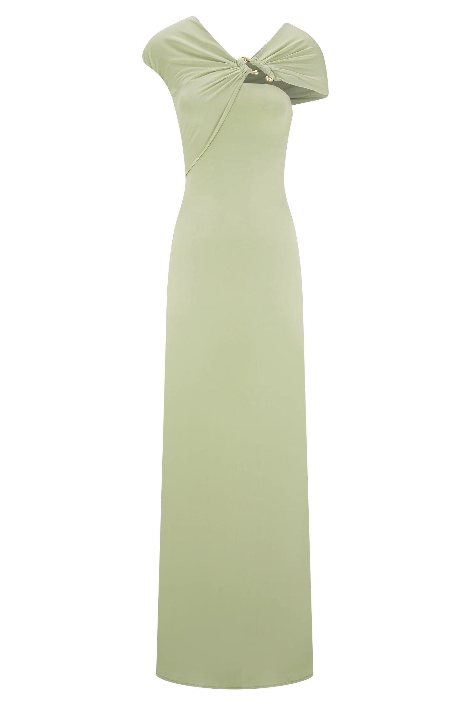 Ashford Asymmetrical Slinky Maxi Dress Sage