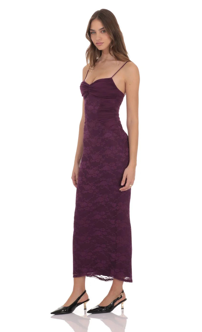 Contour Maxi Dress in Purple