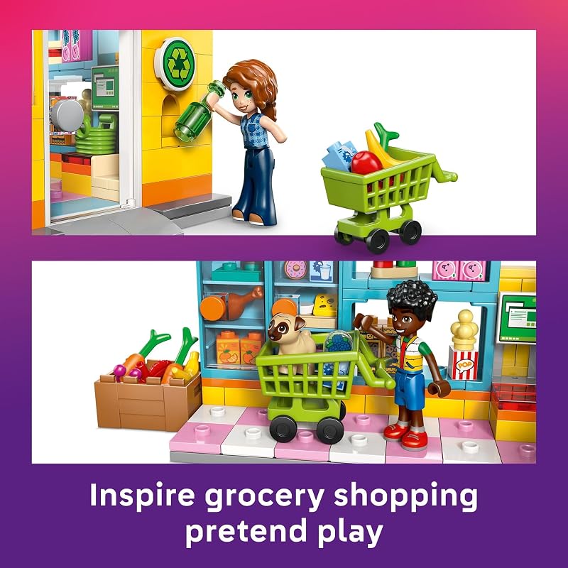 LEGO Friends Heartlake City Convenience Store Building Toy for Girls Boys Pretend Play Set for Kids Ages 5 W Autumn Zac Minidolls 1 Toy Dog Accessories Gift Idea for Birthdays 42680