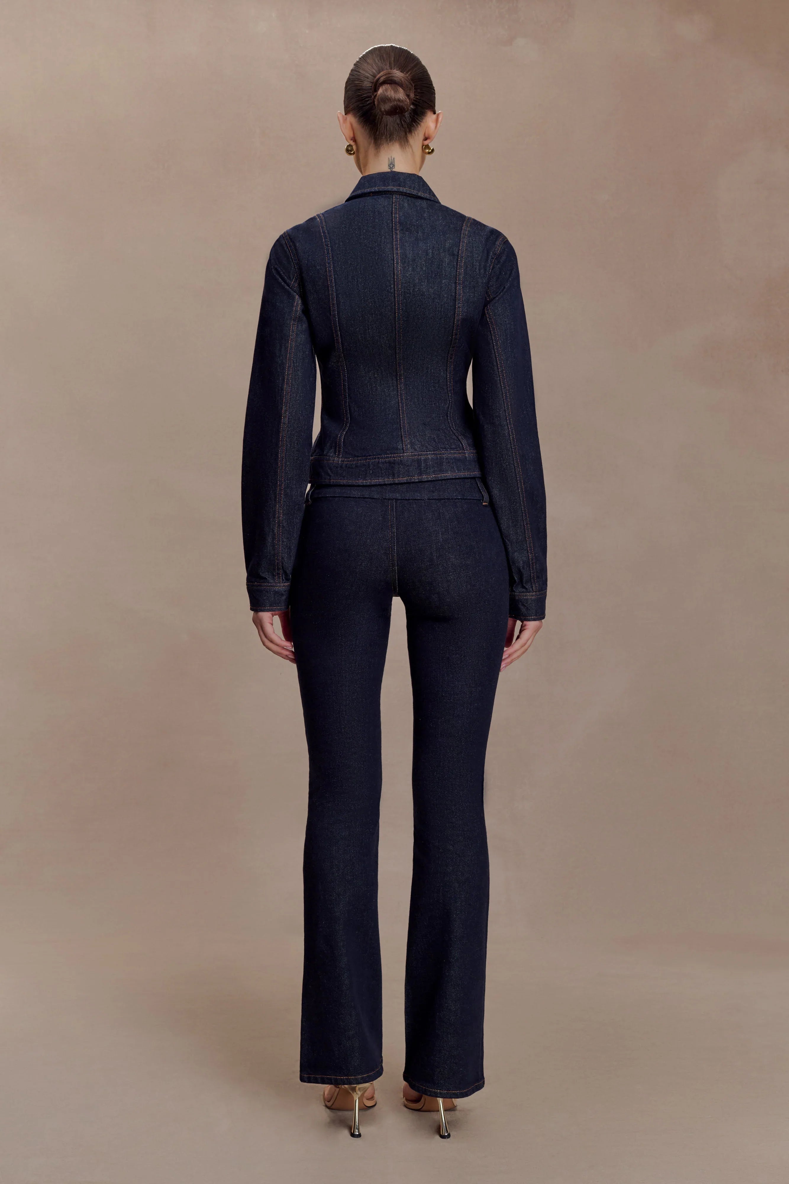Shelly Flared Denim Jeans Washed Indigo Blue