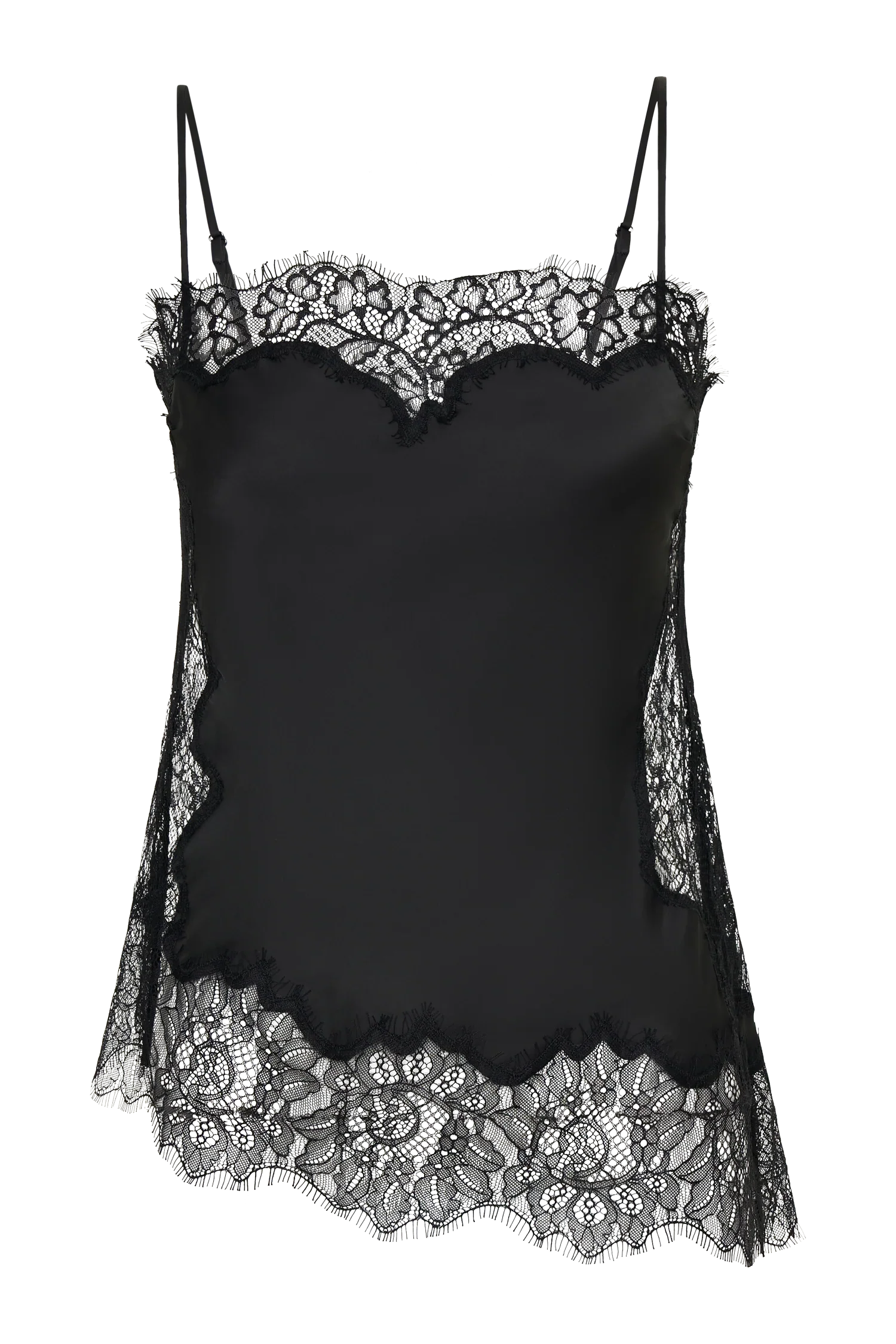 Miriam Satin Lace Camisole Black