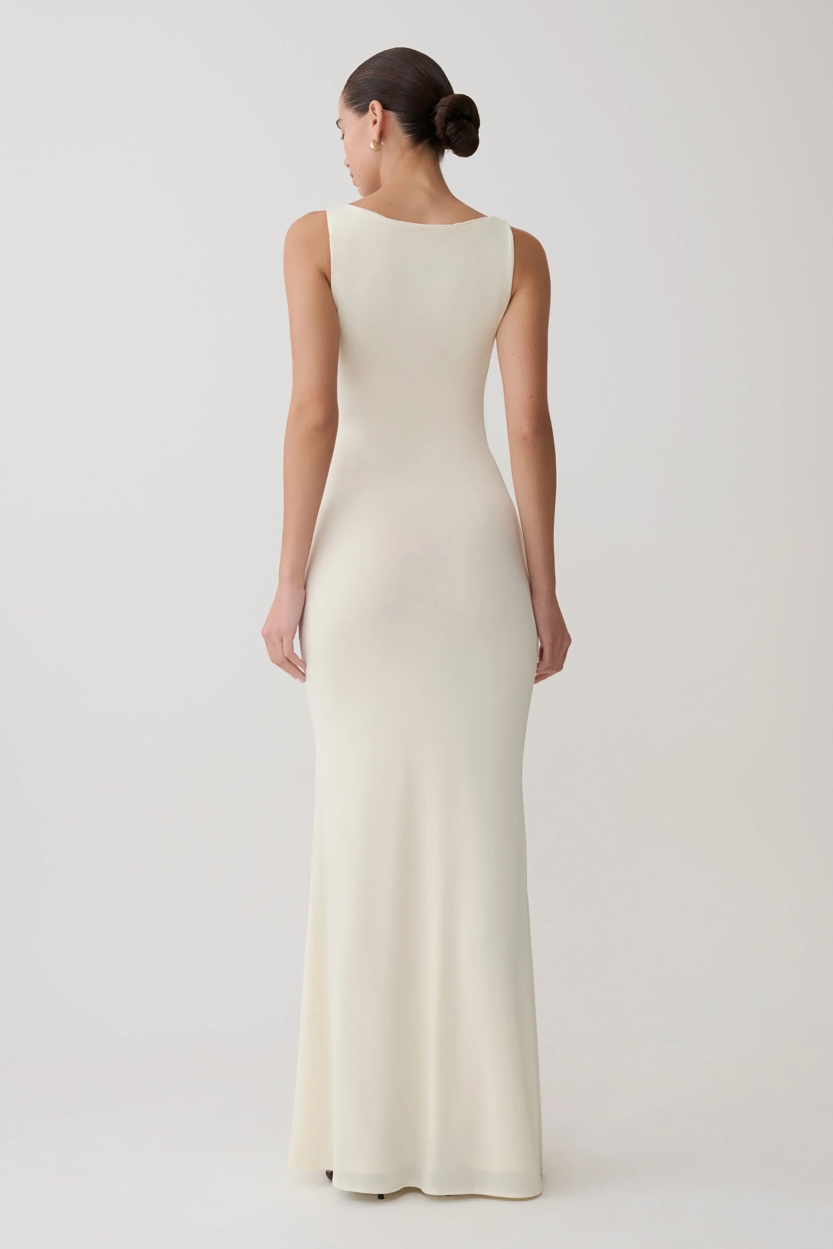 Tarna Sleeveless Slinky Maxi Dress Bone