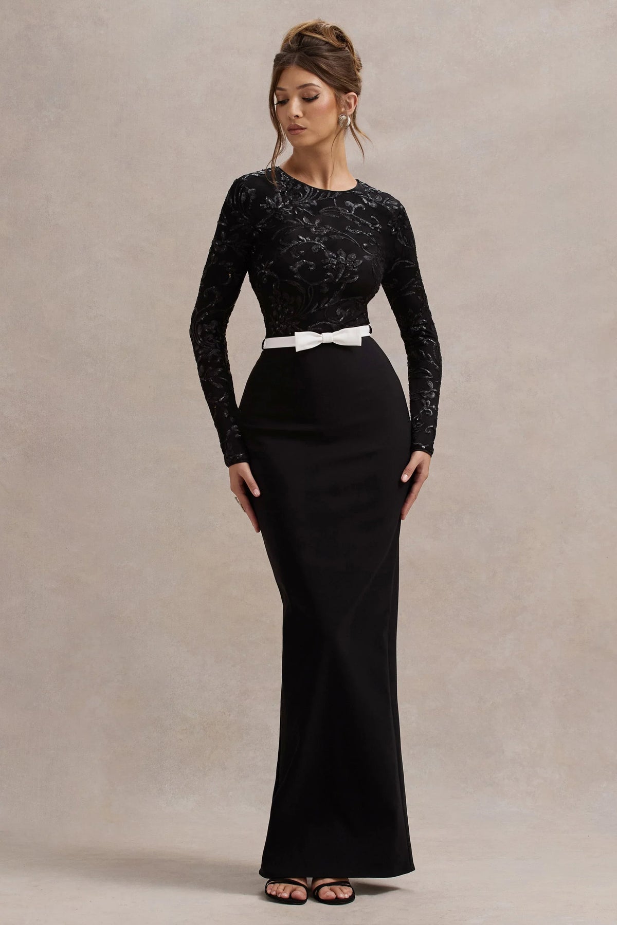 Zenith Black Lace Long Sleeve Maxi Dress