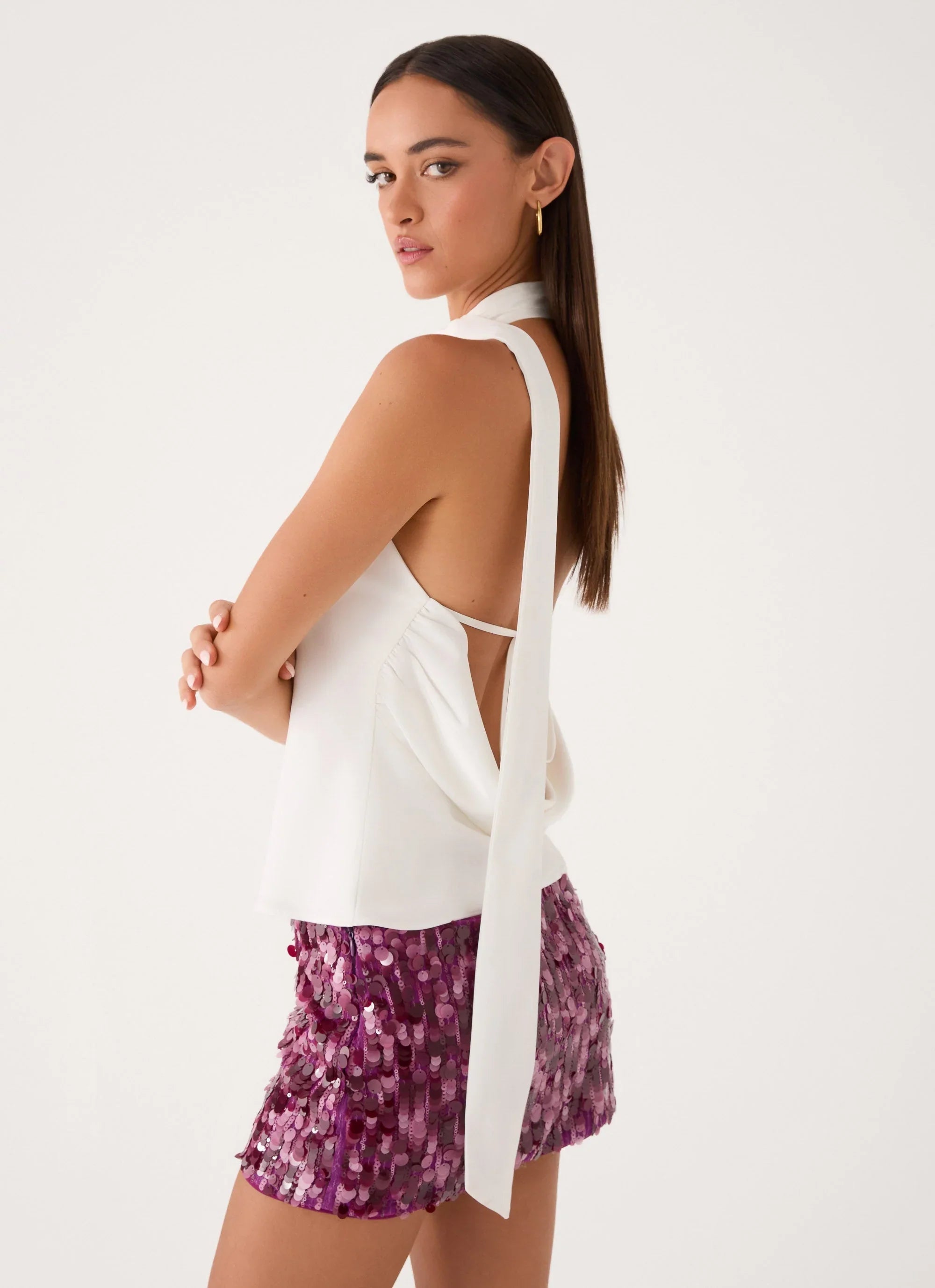 Keena Scarf Top Ivory