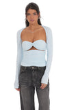 Two Piece Cutout Top in Light Blue